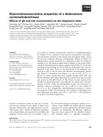 Báo cáo khoa học: Dissociation/association properties of a dodecameric cyclomaltodextrinase Effects of pH and salt concentration on the oligomeric state pot