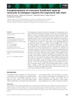 Báo cáo khoa học: Complementation of coenzyme Q-deﬁcient yeast by coenzyme Q analogues requires the isoprenoid side chain ppt