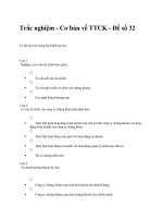 Trắc nghiệm - Cơ bản về thị trường chứng khoán - Đề số 32 docx