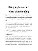 Phòng ngừa và xử trí viêm da mùa đông pot