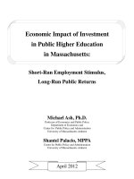 Economic Impact of Investment in Public Higher Education in Massachusetts: Short-Run Employment Stimulus, Long-Run Public Returns docx