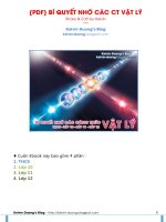 BÍ QUYẾT NHỚ CÁC CÔNG THỨC VẬT LÝ pptx