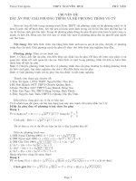 Đặt ẩn phụ giải phương trình vô tỉ