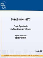 Doing Business 2013: Smarter Regulations for Small and Medium-sized Enterprises docx
