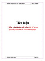 Tiểu luận: “ Niềm vui nhân lên, nỗi buồn chia đi” trong giao tiếp kinh doanh của doanh nghiệp pdf