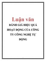 Luận văn: ĐÁNH GIÁ HIỆU QUẢ HOẠT ĐỘNG CỦA CÔNG TY CÔNG NGHỆ TỰ ĐỘNG potx