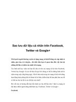 Sao lưu dữ liệu cá nhân trên Facebook, Twitter và Google+ pdf