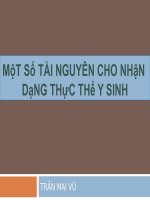 MộT Số TÀI NGUYÊN CHO NHẬN DẠNG THỰC THể Y SINH pptx