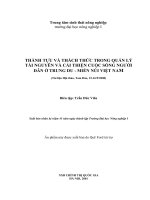 THÀNH TỰU VÀ THÁCH THỨC TRONG QUẢN LÝ TÀI NGUYÊN VÀ CẢI THIỆN CUỘC SỐNG NGƯỜI DÂN Ở TRUNG DU - MIỀN NÚI VIỆT NAM doc