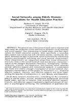 Social Networks among Elderly Women: Implications for Health Education Practice pptx