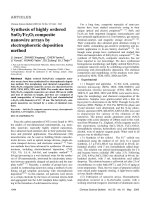 synthesis of highly ordered sno2-fe2o3 composite nanowire arrays
