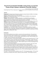 Perceived Gynecological Morbidity among Young ever-married Women living in squatter settlements of Karachi, Pakistan doc
