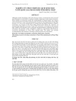 NGHIÊN CỨU PHÁT TRIỂN DU LỊCH SINH THÁI VƯỜN QUỐC GIA TRÀM CHIM TỈNH ĐỒNG THÁP pdf