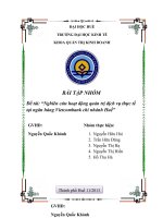 nghiên cứu hoạt động quản trị dịch vụ thực tế tại ngân hàng vietcombank chi nhánh huế