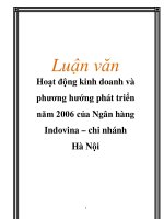 Luận văn: Hoạt động kinh doanh và phương hướng phát triển năm 2006 của Ngân hàng Indovina – chi nhánh Hà Nội pptx
