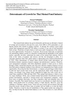 Determinants of Growth for Thai Mutual Fund Industry doc