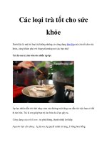 Các loại trà tốt cho sức khỏe docx