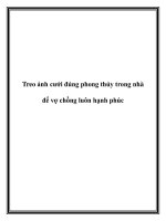 Treo ảnh cưới đúng phong thủy trong nhà để vợ chồng luôn hạnh phúc pptx