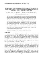 ĐÁNH GIÁ KHẢ NĂNG SINH TRƯỞNG, PHÁT TRIỂN VÀ SÂU BỆNH CỦA GIỐNG HOA CHUÔNG MÀU ĐỎ (Sinningia Speciosa) TRÊN CÁC LOẠI GIÁ THỂ KHÁC NHAU Ở TỈNH THỪA THIÊN HUẾ docx