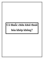 Có thuốc chữa khỏi thoái hóa khớp không? doc