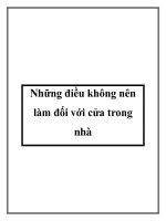 Những điều không nên làm đối với cửa trong nhà docx