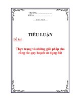 tiểu luận đề tài thực trạng và những giải pháp cho công tác quy hoạch sử dụng đất