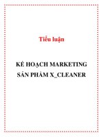 Kế hoạch marketing sản phẩm X_CLEANER