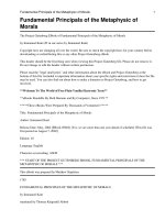 Fundamental Principals of the Metaphysic of Morals pptx