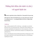 Những thời điểm cần tránh và chú ý với người bệnh tim pptx