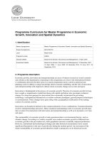 Programme Curriculum for Master Programme in Economic Growth, Innovation and Spatial Dynamics docx