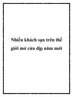 Nhiều khách sạn trên thế giới mở cửa dịp năm mới docx