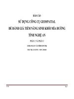 báo cáo sử dụng công cụ geospatial để đánh giá tiềm năng sinh khối mía đường tỉnh nghệ an