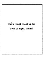 Phẫu thuật thoát vị đĩa đệm có nguy hiểm? pdf