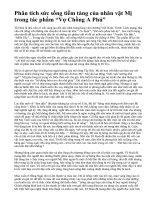 Phân tích sức sống tiềm tàng của nhân vật Mị trong tác phẩm “Vợ Chồng A Phủ”