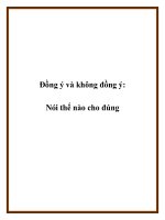 Đồng ý và không đồng ý: Nói thế nào cho đúng pdf