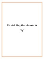 Các cách dùng khác nhau của từ 