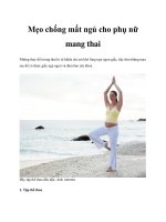 Mẹo chống mất ngủ cho phụ nữ mang thai docx