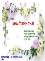 Đề tài: NHÀ Ở SINH THÁI pptx