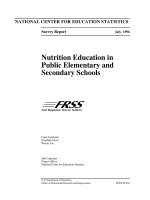 Nutrition Education in Public Elementary and Secondary Schools doc