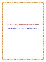 TỤC NGỮ CA DAO CỔ VIỆT NAM - TINH HOA ĐẠO ĐỨC NHỮNG RĂN DẠY VỀ CÁCH ĂN Ở TRONG GIA TỘC ppt