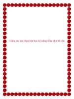 Giúp mẹ lựa chọn lớp học kỹ năng sống cho bé yêu. pot