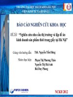 Nghiên cứu nhu cầu thị trường và lập đề án kinh doanh sản phẩm thời trang giấy tại hà nội
