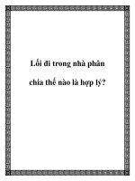 Lối đi trong nhà phân chia thế nào là hợp lý? pptx