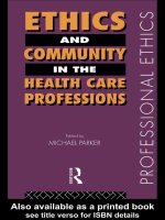 ETHICS AND COMMUNITY IN THE HEALTH CARE PROFESSIONS docx
