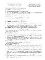 ĐÁP ÁN VÀ ĐỀ THI THỬ ĐẠI HỌC - TRƯỜNG THPT NGUYỄN HUỆ - ĐẮK LẮK - ĐỀ SỐ 144 ppt