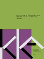Audit manual for the quality systems of higher education institutions  2011 – 2017 ppt