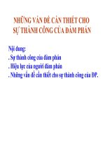 Những vấn đề cần thiết cho sự thành công của đàm phán