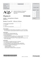 Vật lý A level: AQA PHYA5 2d w QP JUN11