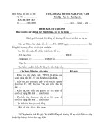 MẪU PHIẾU KIỂM TRA HỒ SƠ Phục vụ cho việc chi trả tiền bồi thường, hỗ trợ tại dự án … pdf