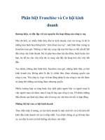 Phân biệt Franchise và Cơ hội kinh doanh pptx